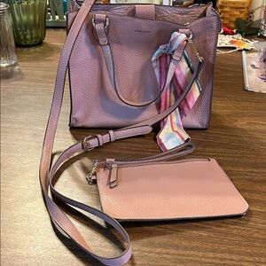 Anne Klein Mauve Tote Bag with Wristlet